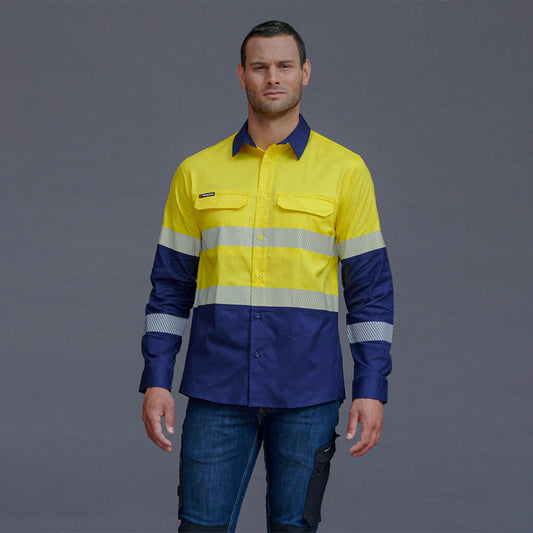 KingGee Hi-Vis Stretch Taped Long Sleeve Shirt - K54028
