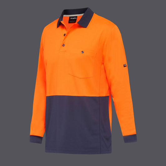 KingGee Workcool Hyperfreeze Hi Vis Long Sleeve Polo - K54235