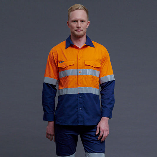 KingGee Workcool 2 Hi Vis Taped Ligthweight Ripstop Long Sleeve Shirt - K54880