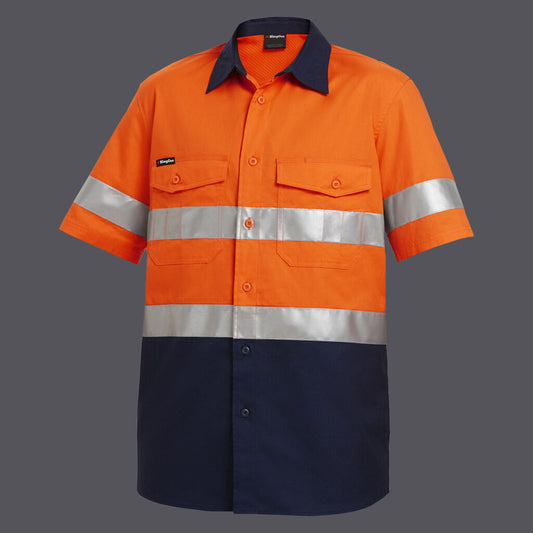 KingGee Workcool 2 Hi Vis Taped Lightweight Ripstop Short Sleeve Shirt - K54885