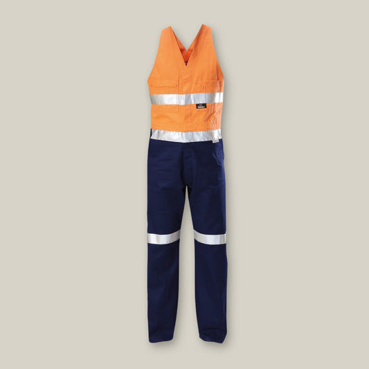 Hard Yakka Hi-Vis Taped Two Tone Action Back Cotton Drill Overall - Y01055