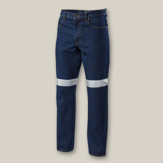 Hard Yakka Enzyme Washed Taped Straight Leg Denim Jean - Y03513