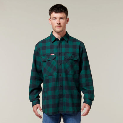 Hard Yakka Check Flannel Cotton Long Sleeve Shirt - Y07295