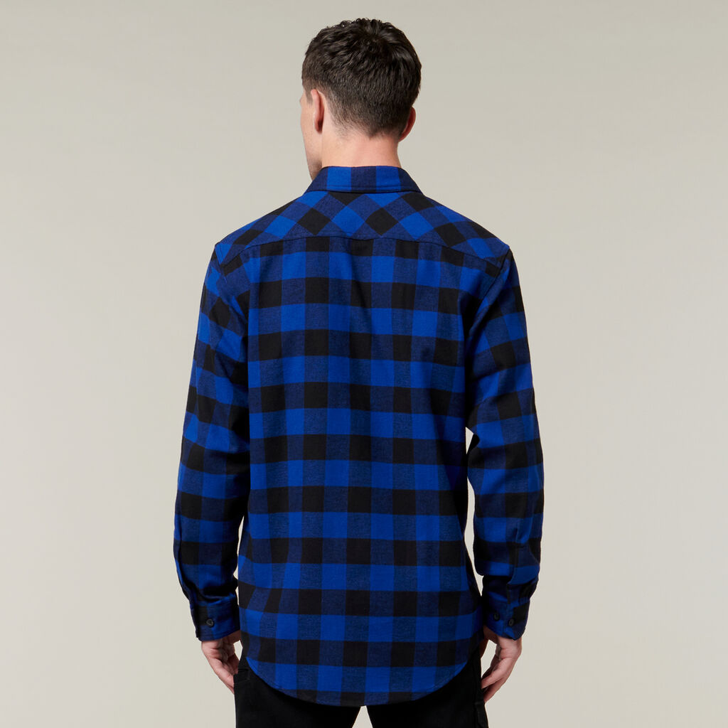 Hard Yakka Check Flannel Cotton Long Sleeve Shirt - Y07295