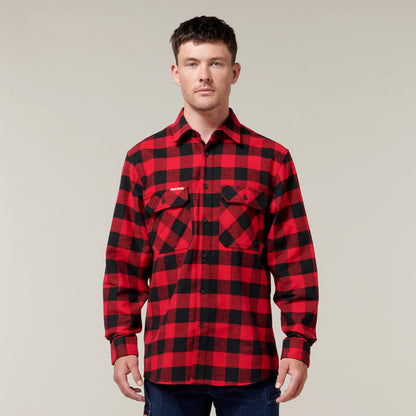 Hard Yakka Check Flannel Cotton Long Sleeve Shirt - Y07295