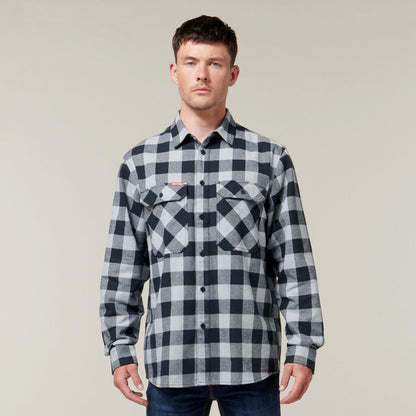 Hard Yakka Check Flannel Cotton Long Sleeve Shirt - Y07295