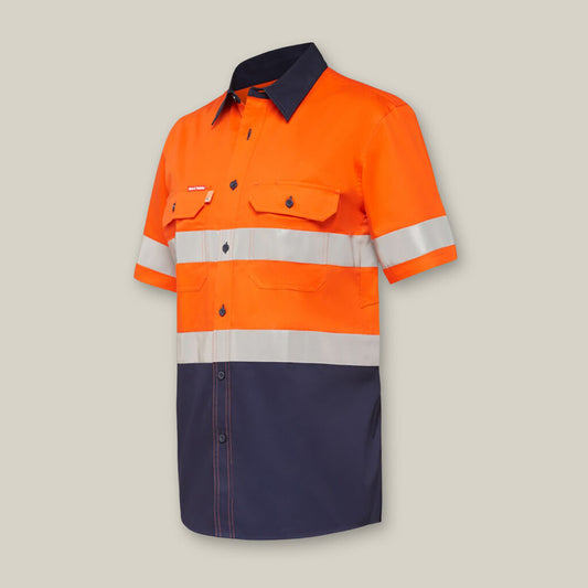 Hard Yakka Core Hi-Vis Taped Two Tone Vented Short Sleeve Shirt - Y07735