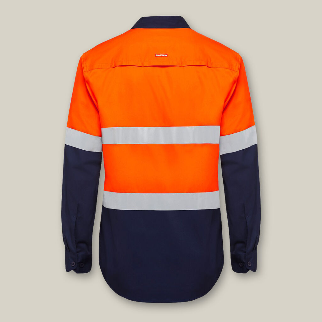 Hard Yakka Core Hi-Vis Taped Vented Cotton Long Sleeve Shirt - Y07940