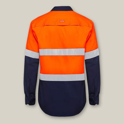 Hard Yakka Core Hi-Vis Taped Vented Cotton Long Sleeve Shirt - Y07940