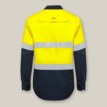Hard Yakka Core Hi-Vis Taped Vented Cotton Long Sleeve Shirt - Y07940
